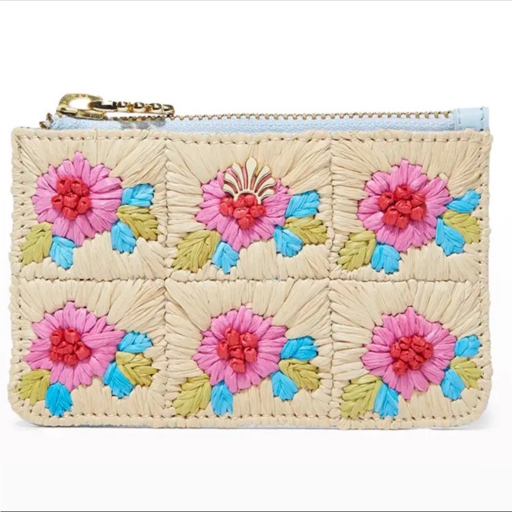 Lele Sadoughi Flower Card Case with Key Ring
